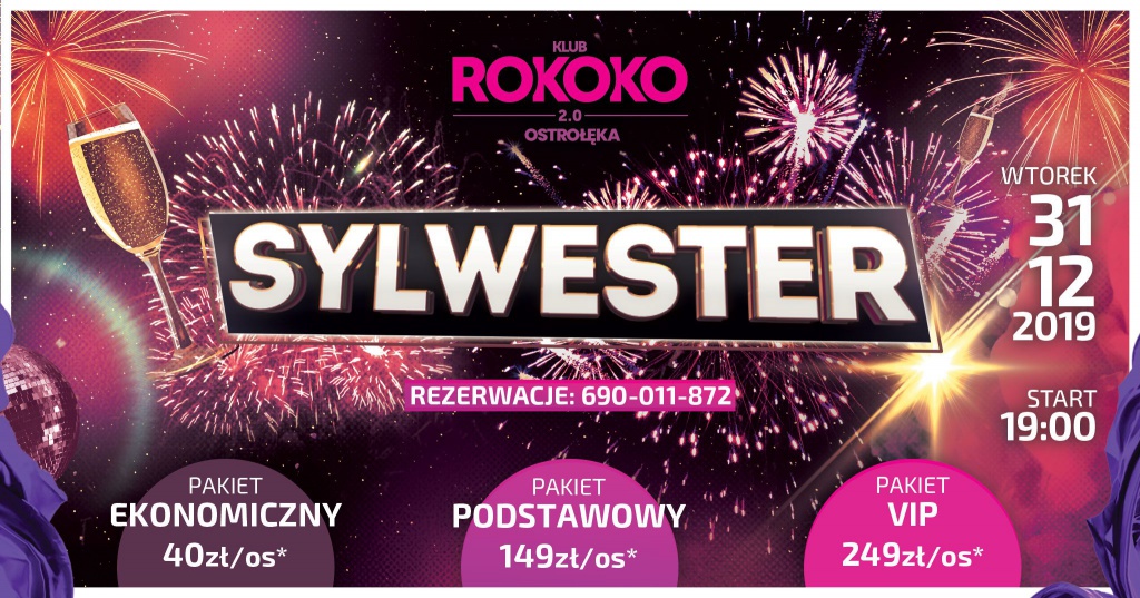 Mega Impreza Sylwestrowa w ROKOKO 2.0 w Ostrołęce!
